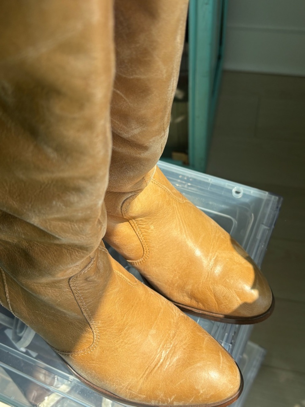 Latigo “Jukebox” Tan Over-the-Knee Leather Boots